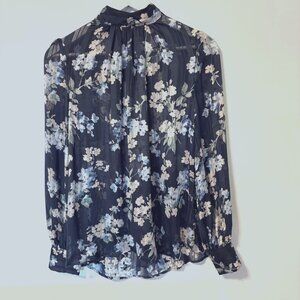 Vintage blouse Size S Blue and Black